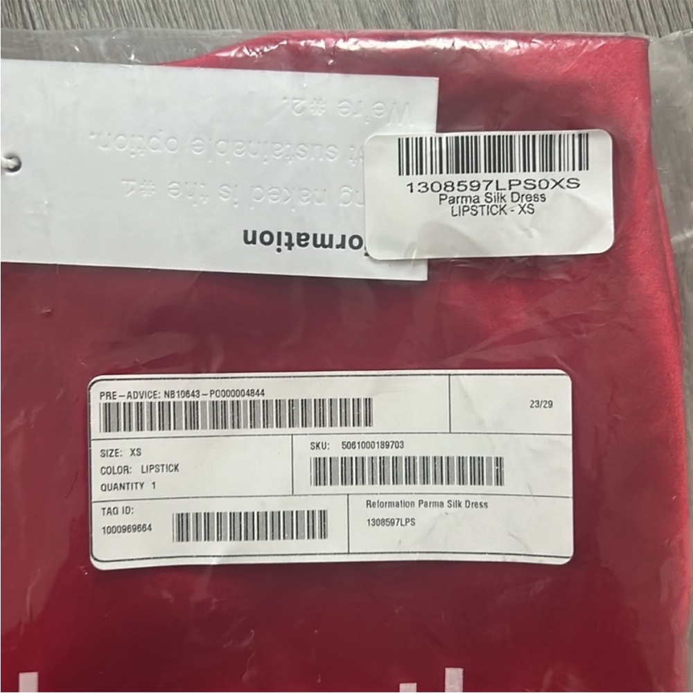 🍷 NWT Reformation Silk Parma Dress 🍷 XS - Picture 4 of 4